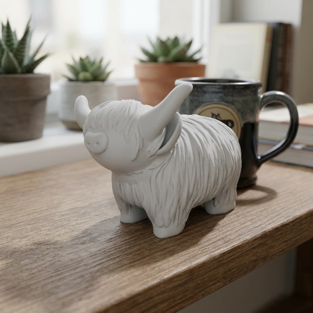 Highland Cow Young Little Cattle 3D Printed Toy