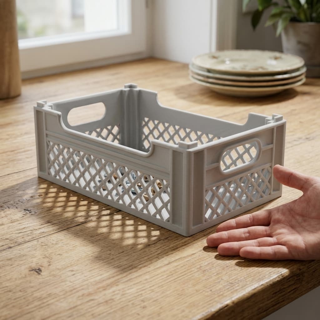 Stackable Crate – 3D Printed Organizer for Storage & Bins