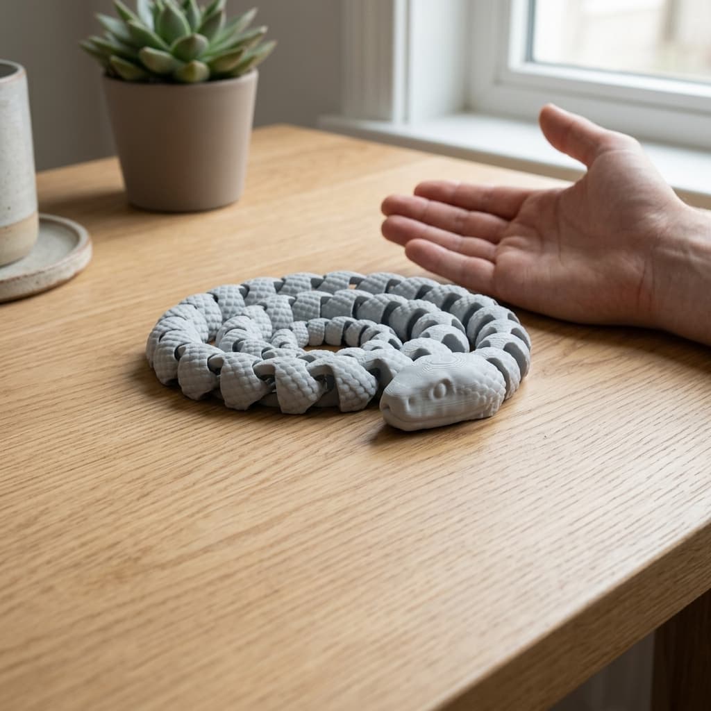 Articulated Snake 3D Print File – Print-in-Place Flexi Toy