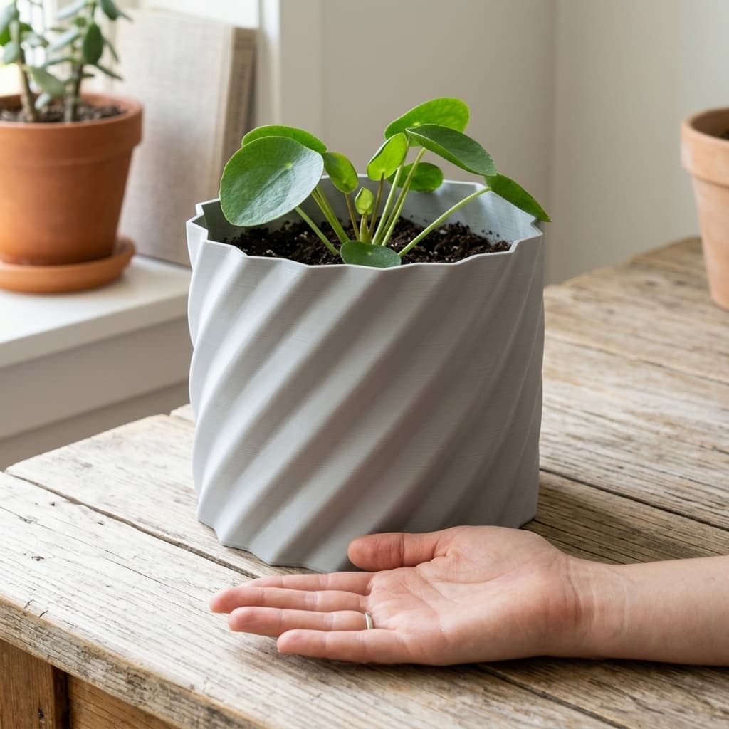 Geometric Planter Pot – 3D Printed Home Decor in Four Sizes