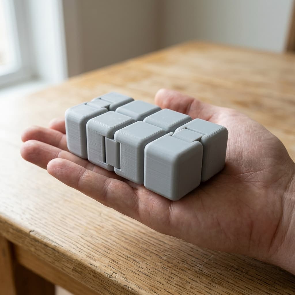 Fidget Infinity Cube v2 – 3D Printed Toy, Prints in Place