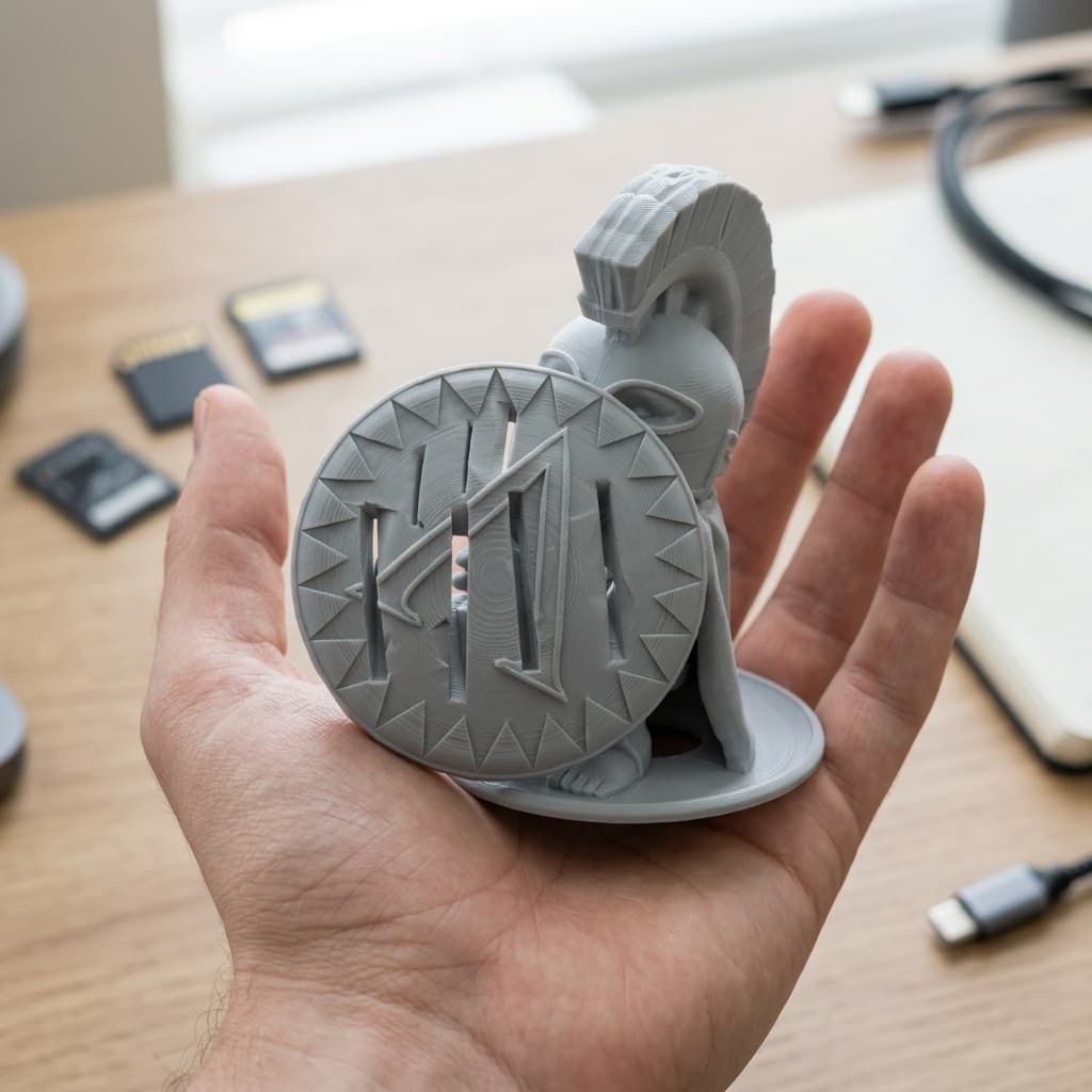 Spartan Warrior SD Card Holder - 3D Printed Tech Accessory