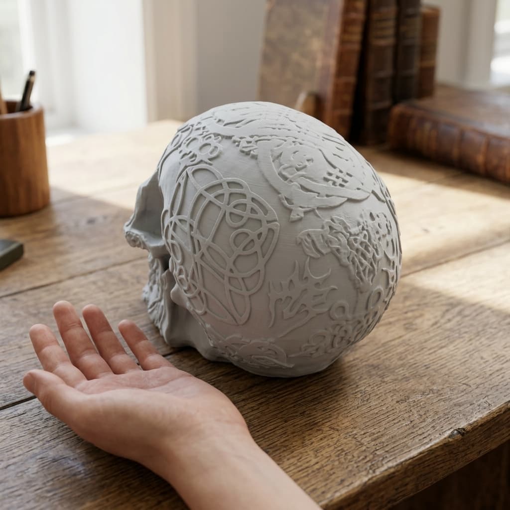 Celtic Skull 3D Printed Home Decor | Wall Art