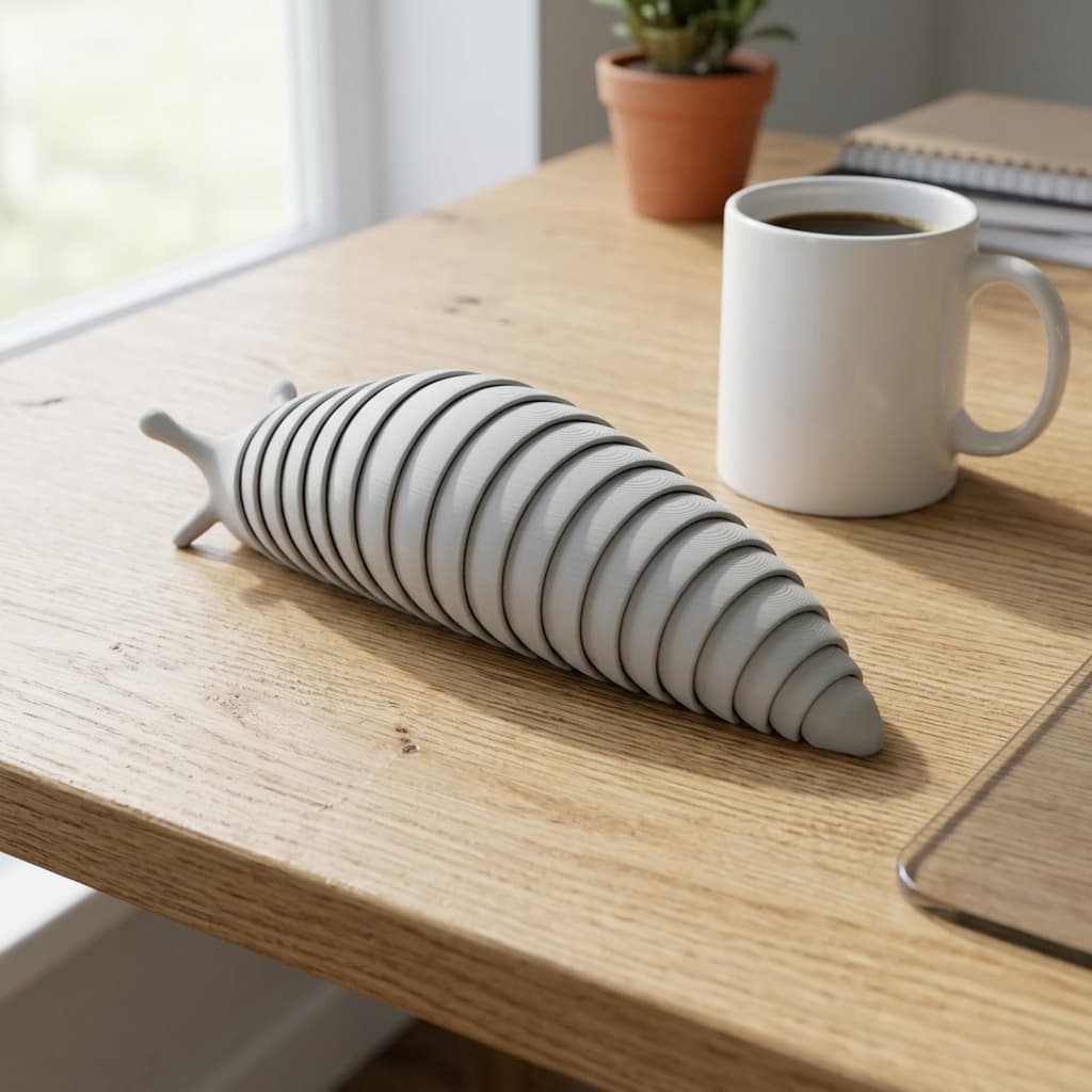 Articulated Slug. Print-in-place desk toy.
