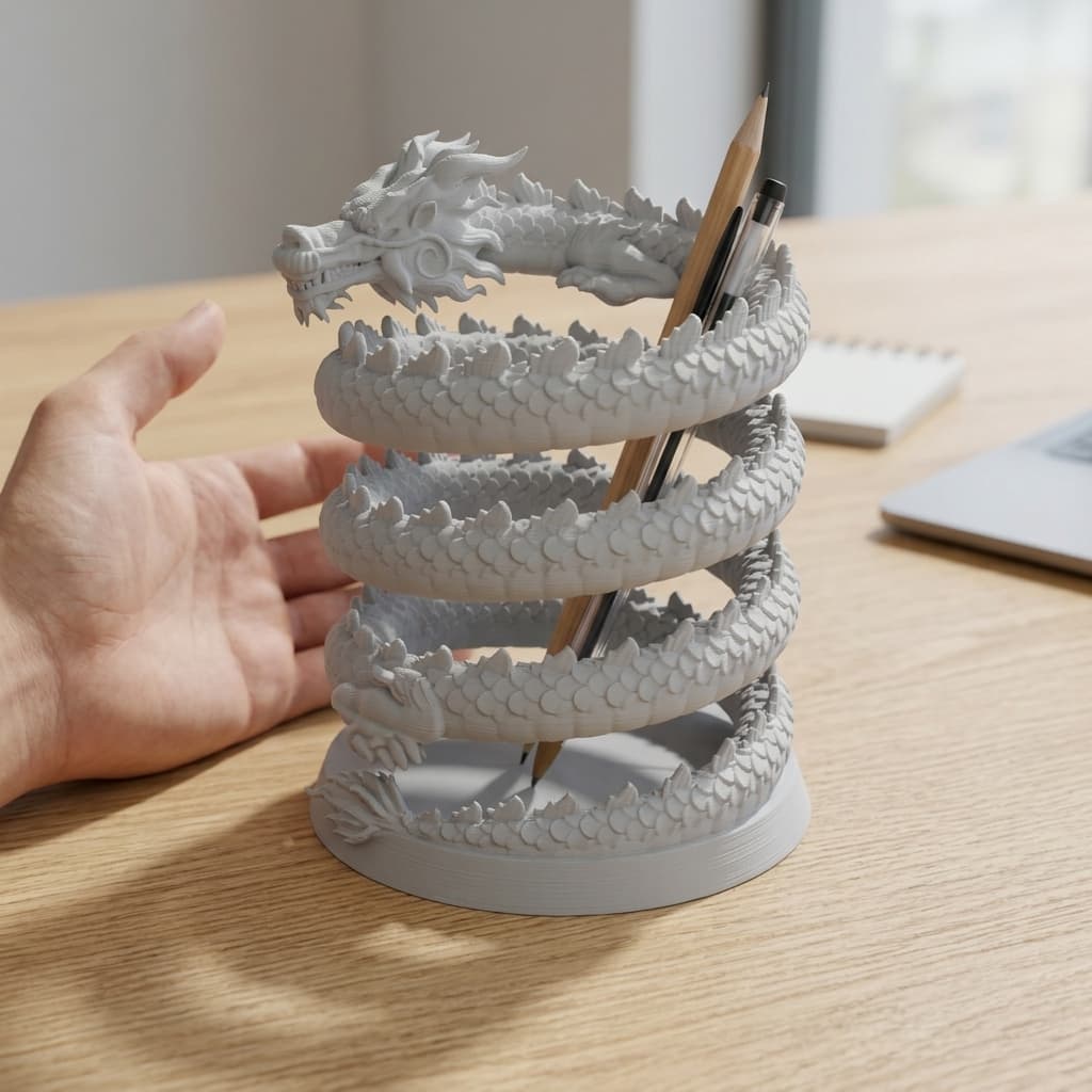 Dragon Pencil Cup | 3D Printed Office Accessories