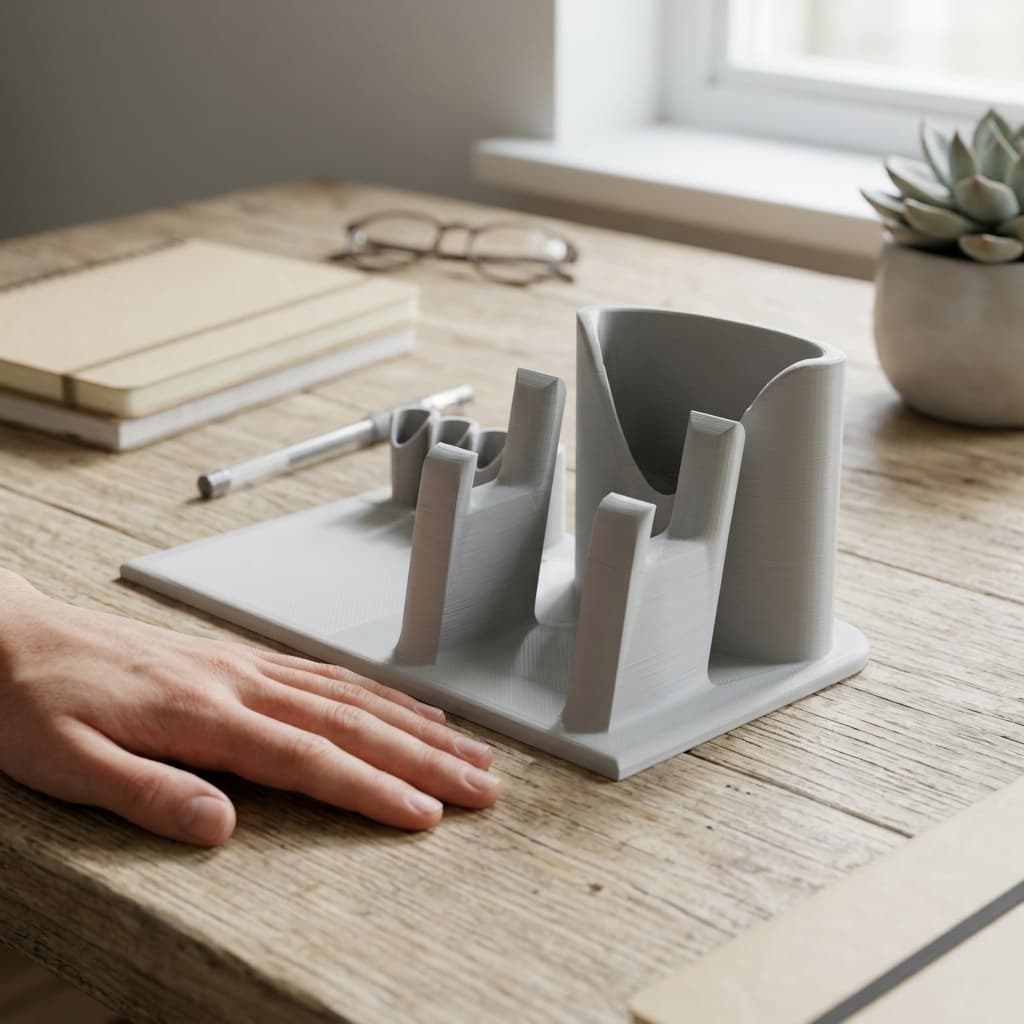 Desktop Organizer Pen Holder Phone Dock, Compatible with iPhone