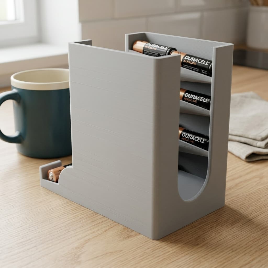 Battery Dispenser for AA & AAA Batteries - Stackable Organizer