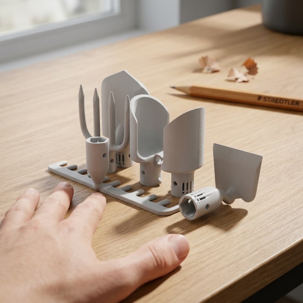 Desktop Garden Tools – 3D Printed Pencil Toppers Set