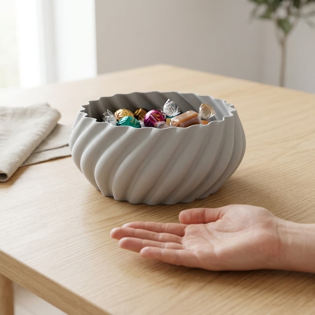 Candy Bowl 3D Printed Home Decor | Transparent Serving Dish