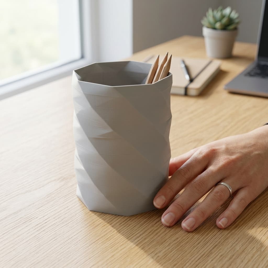 3D Printed Pencil Holder Cup with Optional Lampshade