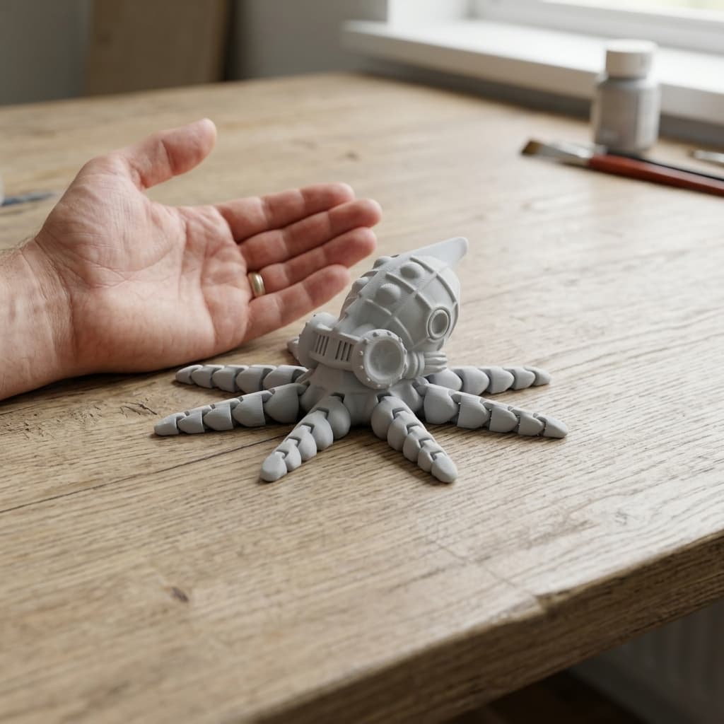 Steampunk Octopus 3D Printed Toy Figure
