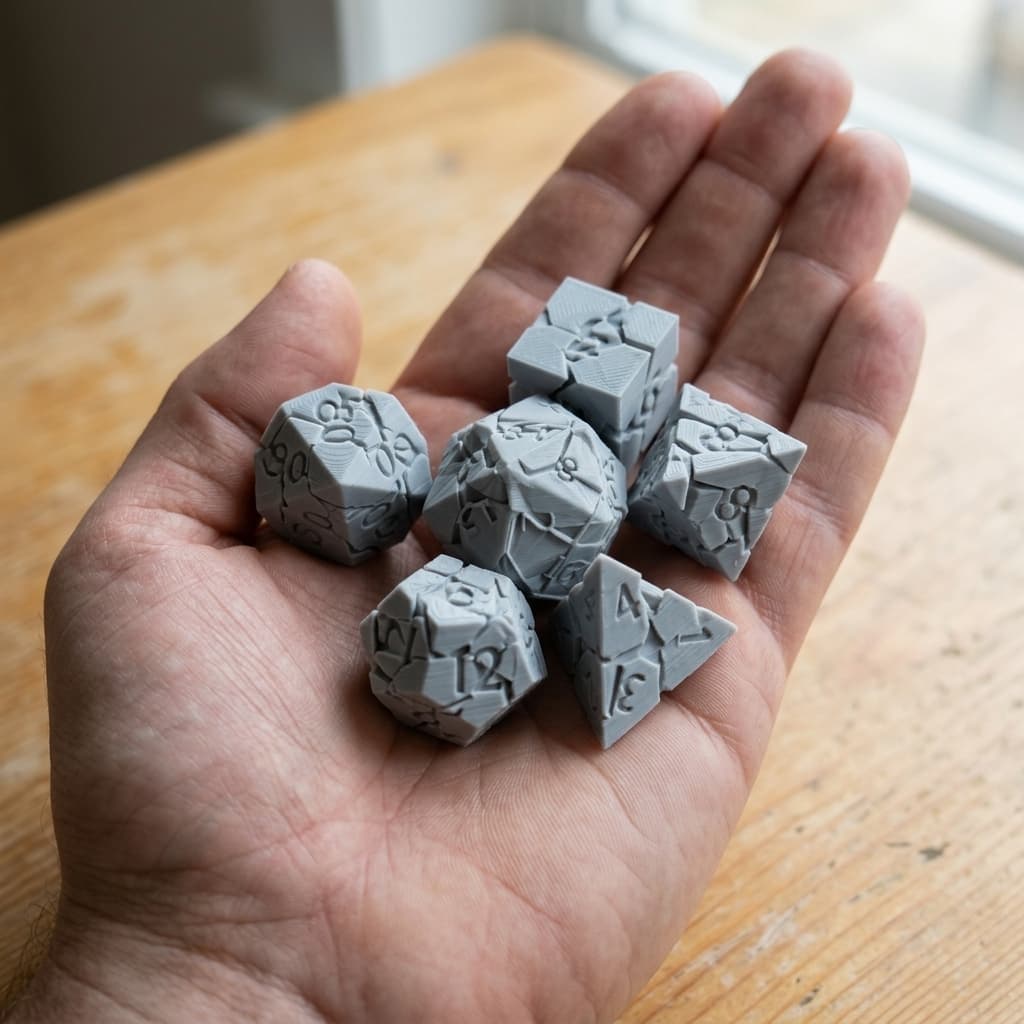 Cracked RPG Dice Set - 7 Polyhedral D&D Dice (3D Printed)