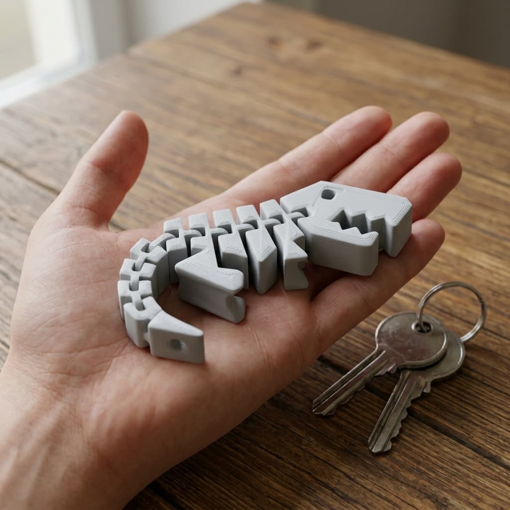 Flexi Rex Dinosaur Keychain