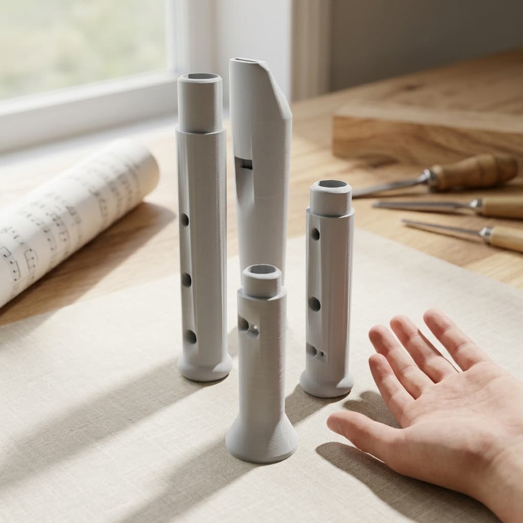 3D Printed Recorder Musical Instrument - Renaissance Flute Toy