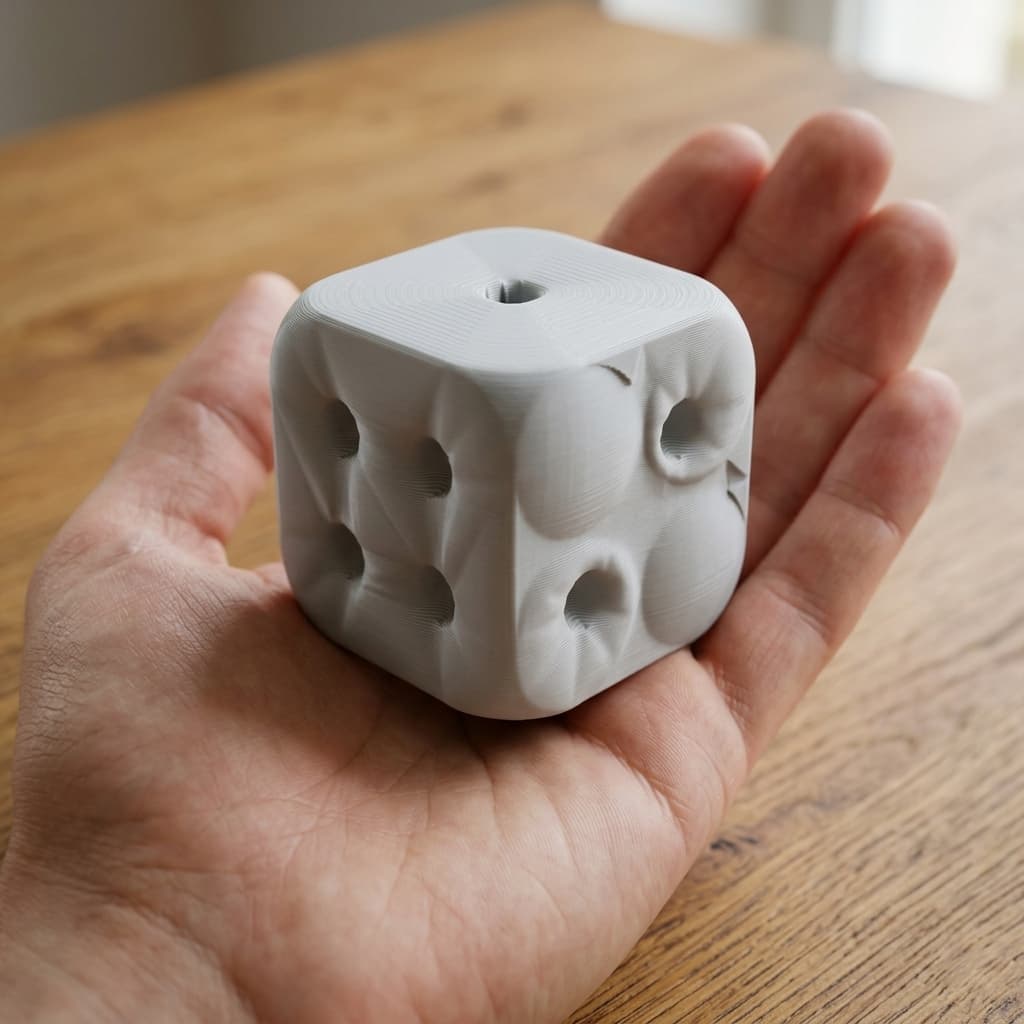 Balanced Die with Sharp Edges - Fair 3D Printed Dice