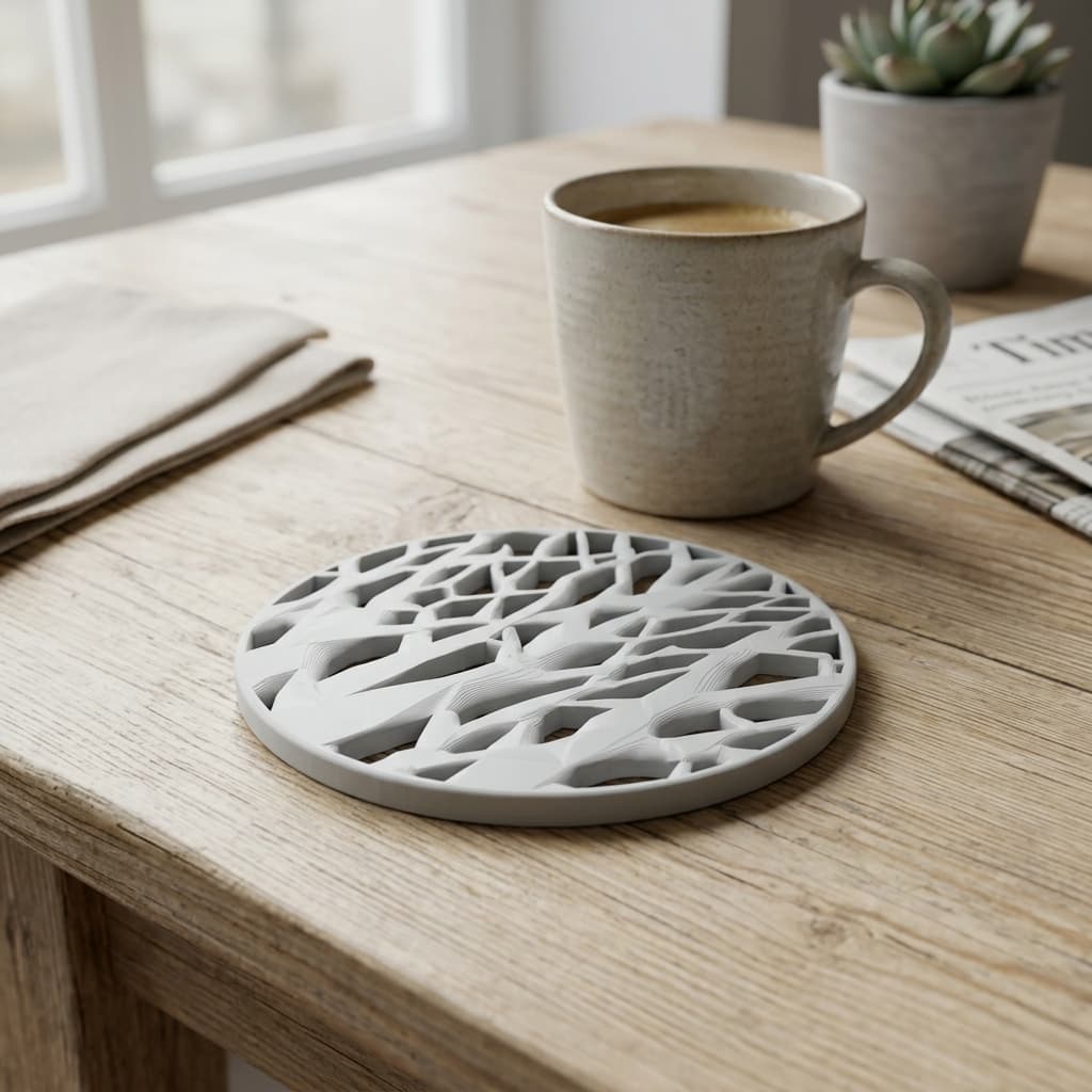 Tree Silhouette Coaster – 3D Printed Home Decor