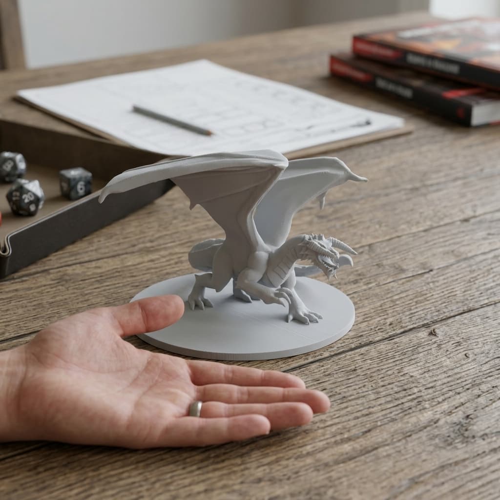 Black Dragon 3D Printable Miniature for D&D and Pathfinder