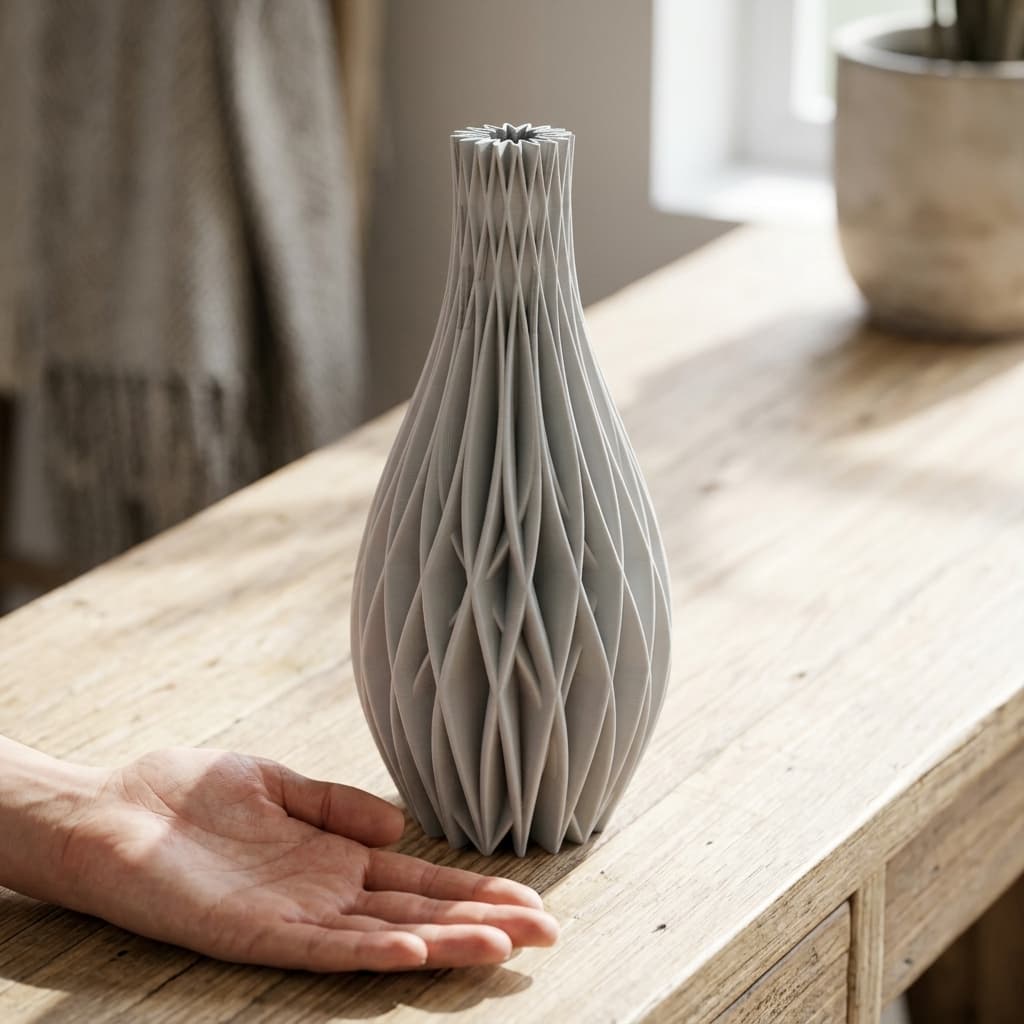 Spiral Vase Wave Decor - 3D Printed