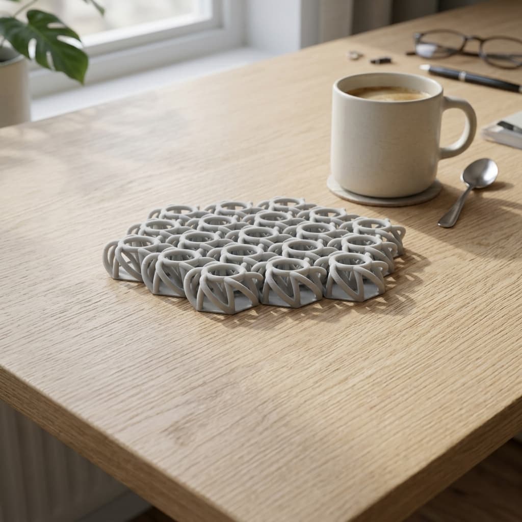 NASA Fabric Hexagons 3D Printed Chainmail