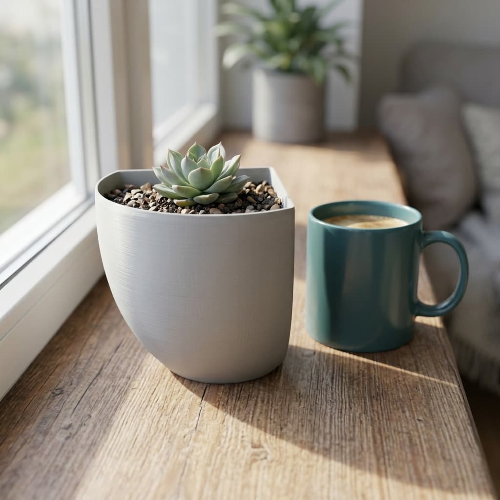 Corner Planter – Small 3D Printed Home Decor for Succulents