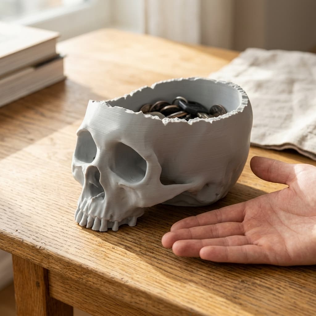 Skull Bowl 3D Printed Home Decor - No Supports Required