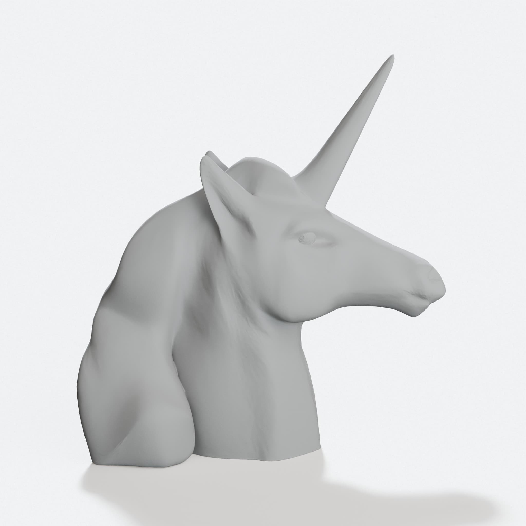 Unicorn Head 3D Printed Home Decor Wall Mount