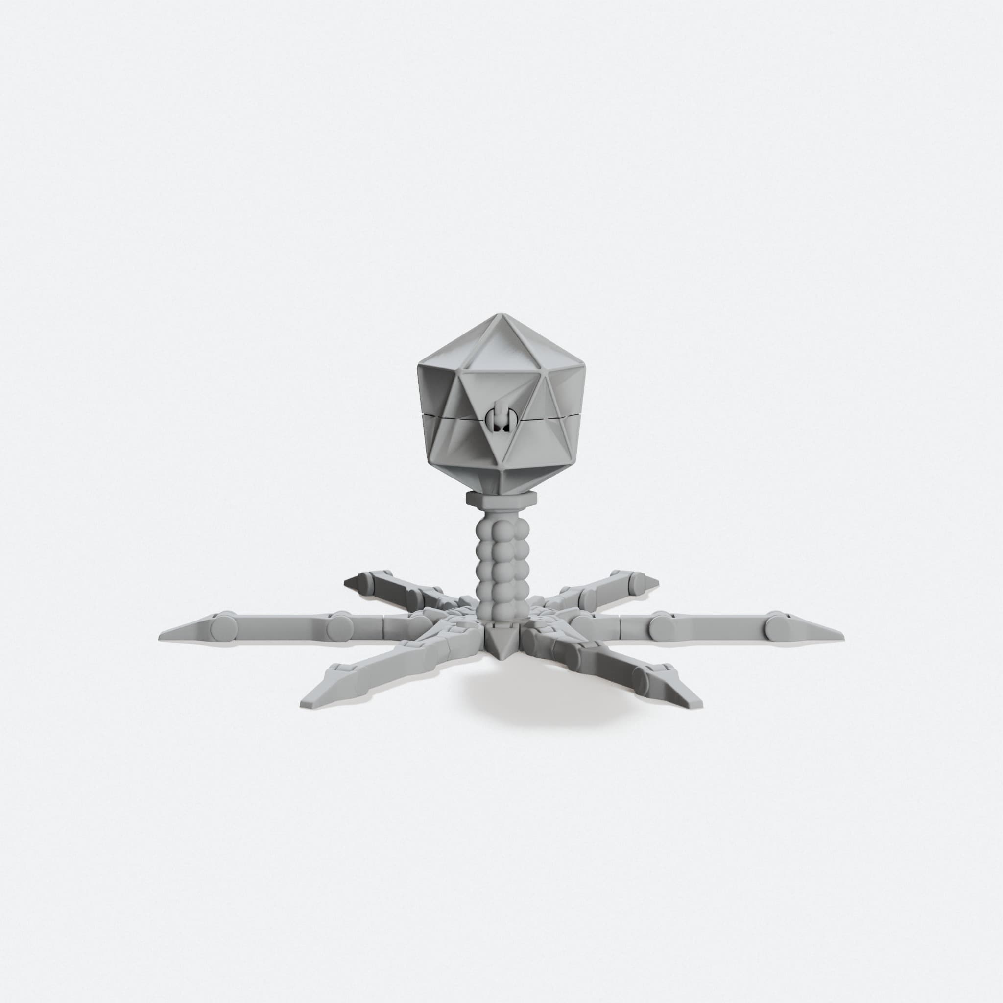 Support Free Bacteriophage T4 3D Print in Place Model