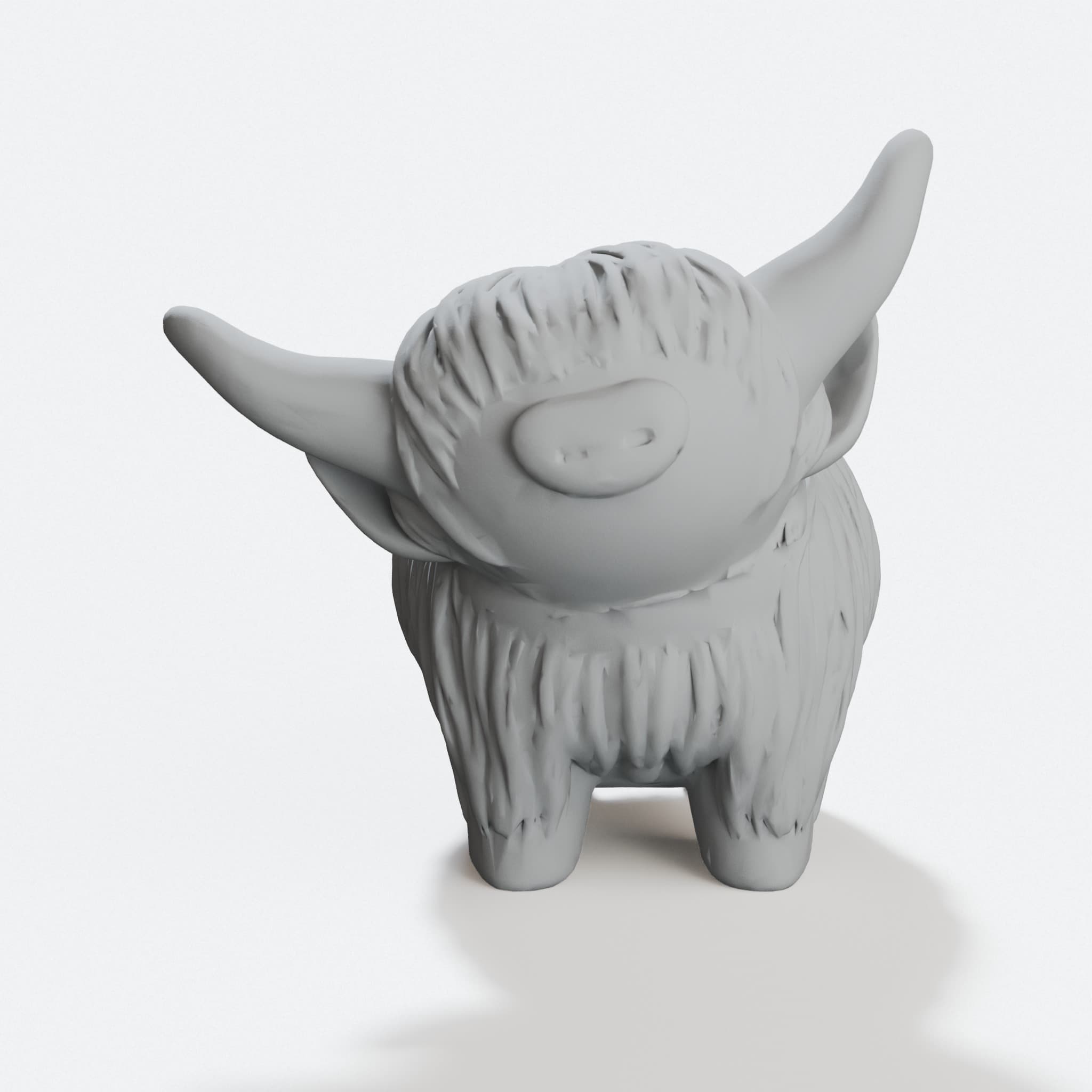 Highland Cow 3D Printed Planter for Home Decor