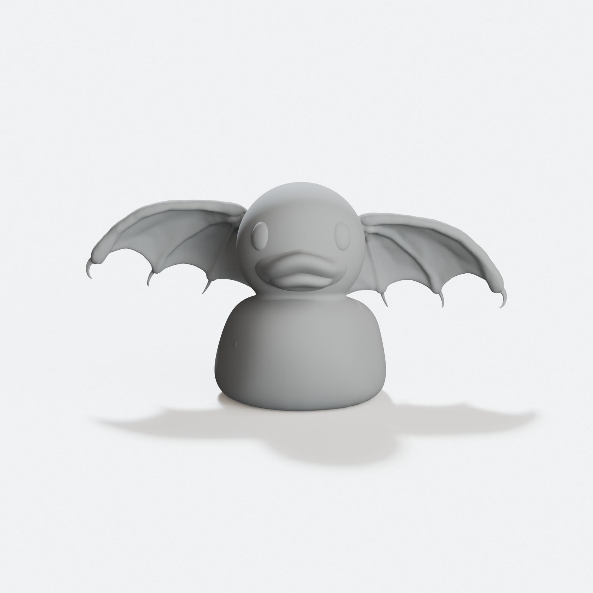 Bat Duck 3D Printed Toy: Winged Duck Design