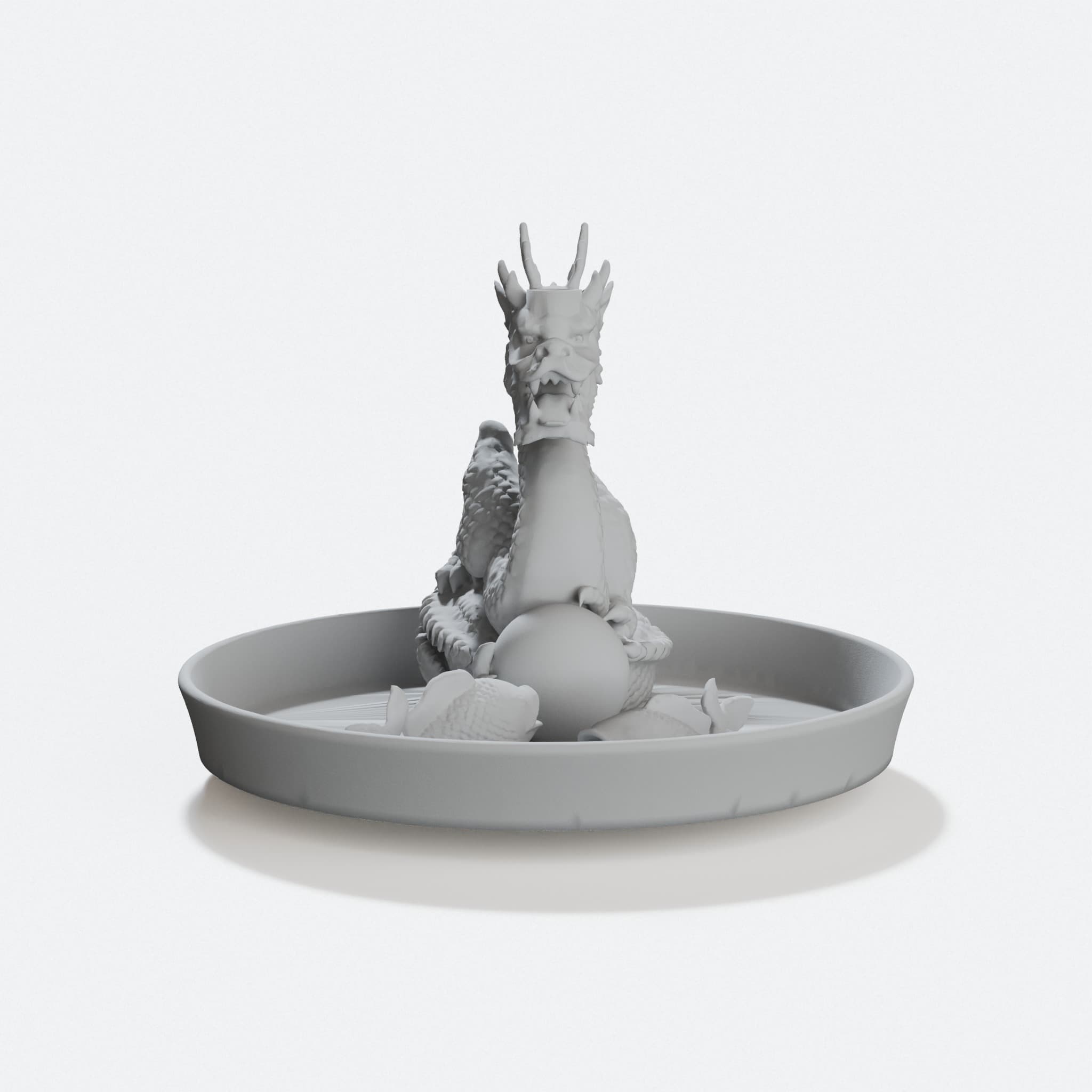 Dragon Backflow Incense Burner 3D Printed Home Decor
