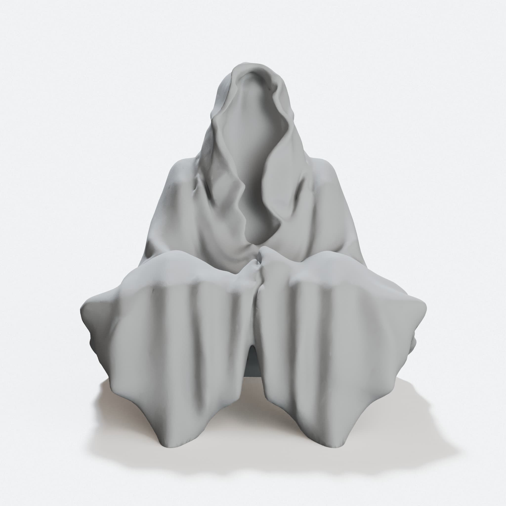 Sitting Ghost Fear 3D Printed Home Decor