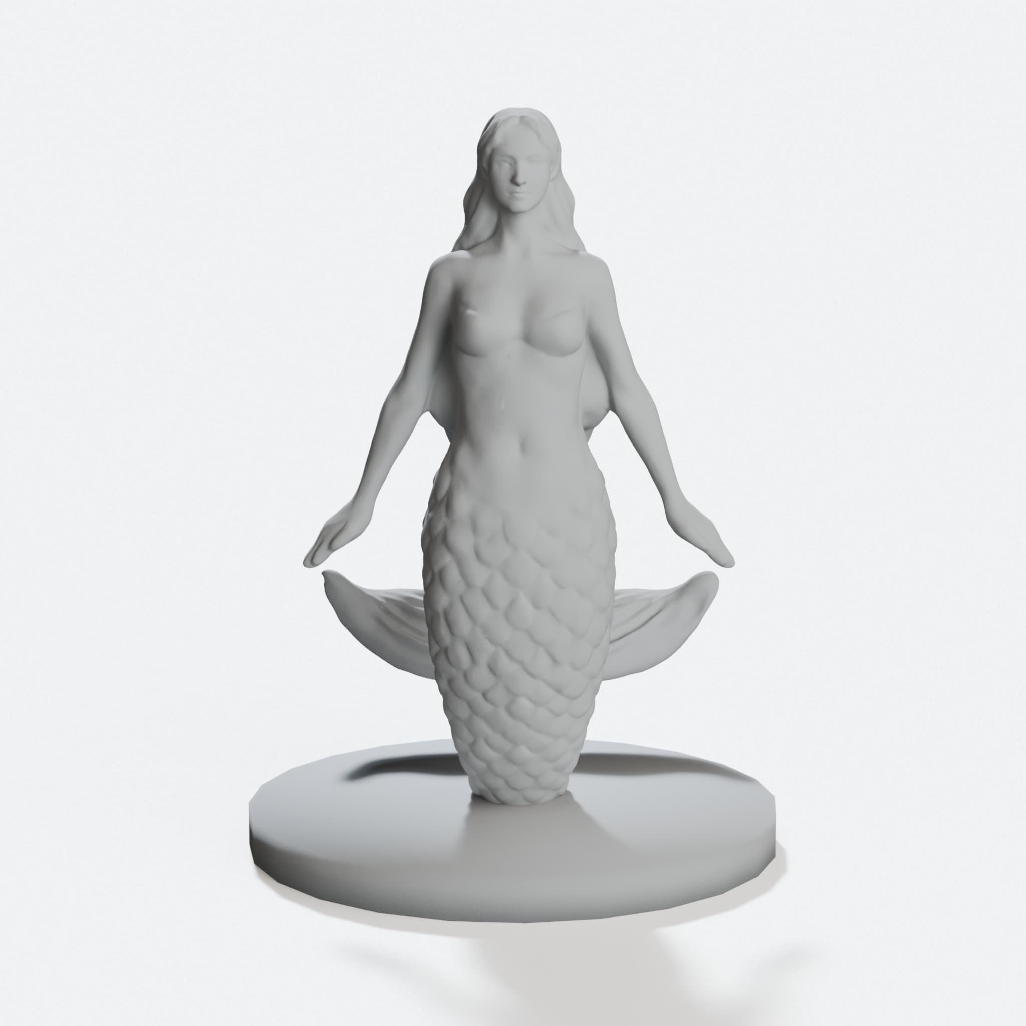 Mermaid with Base - 3D Printed Home Decor