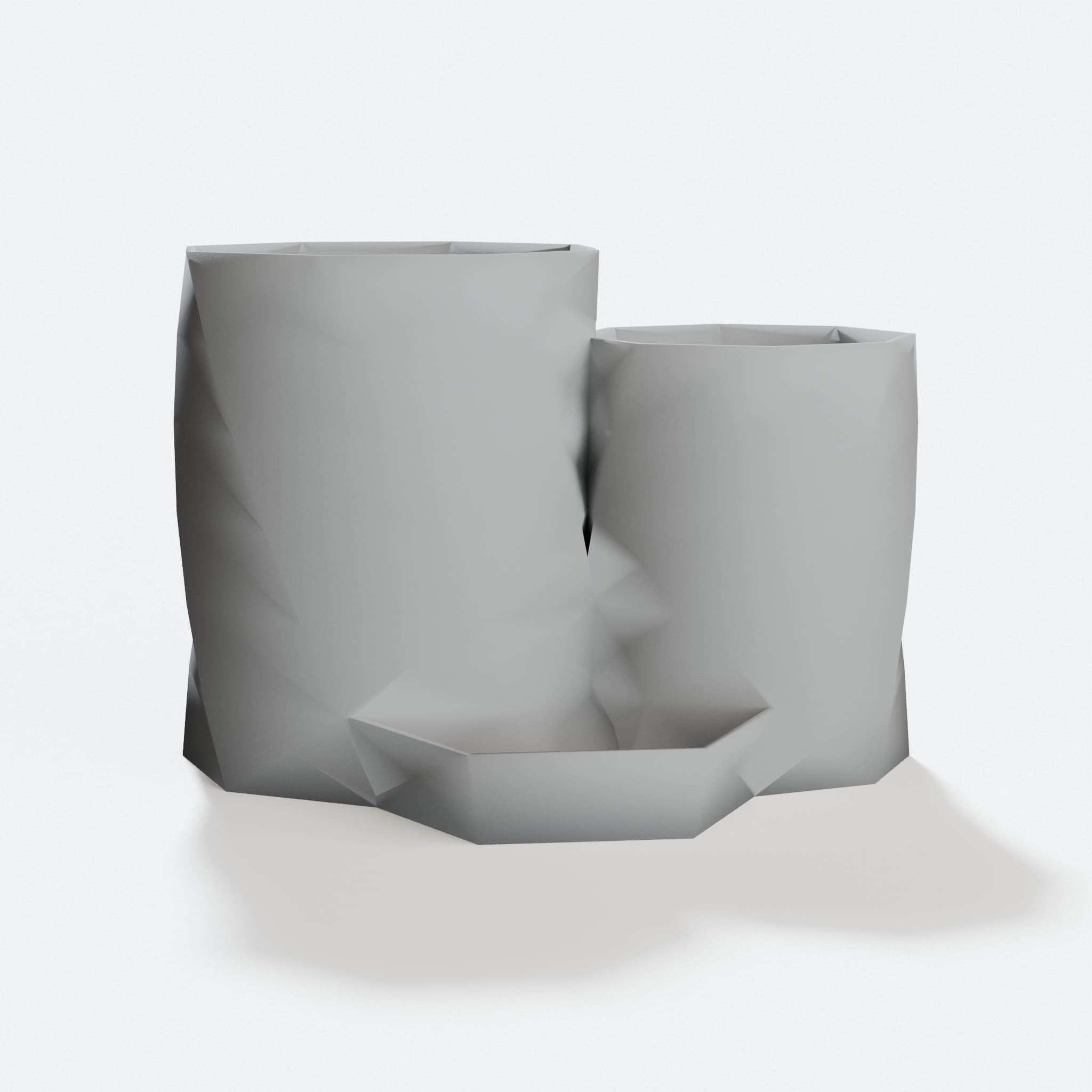 Double Pencil Cup Desk Organizer, 3D Printed