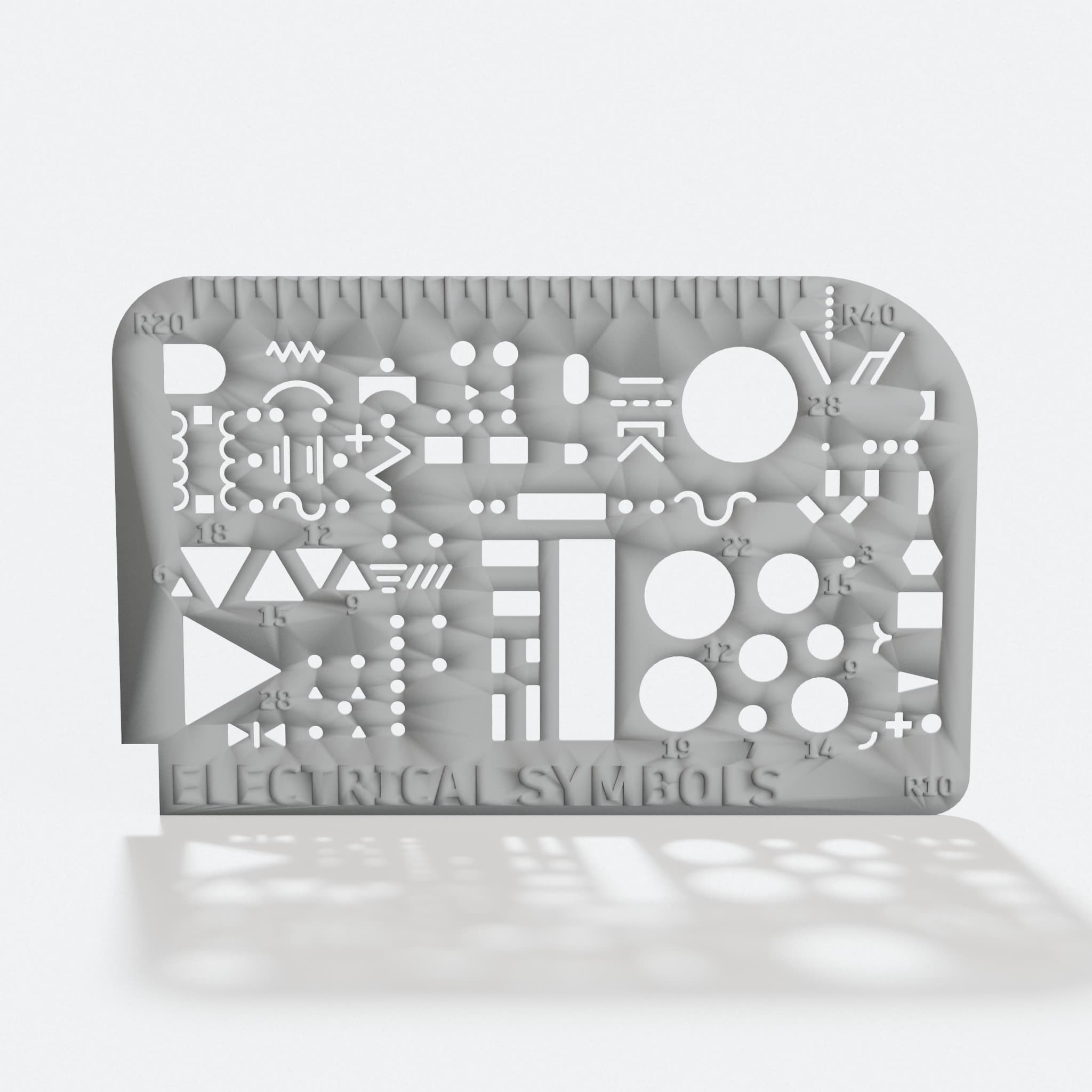 Electrical Symbol Stencil for 3D Printed Office Accessories