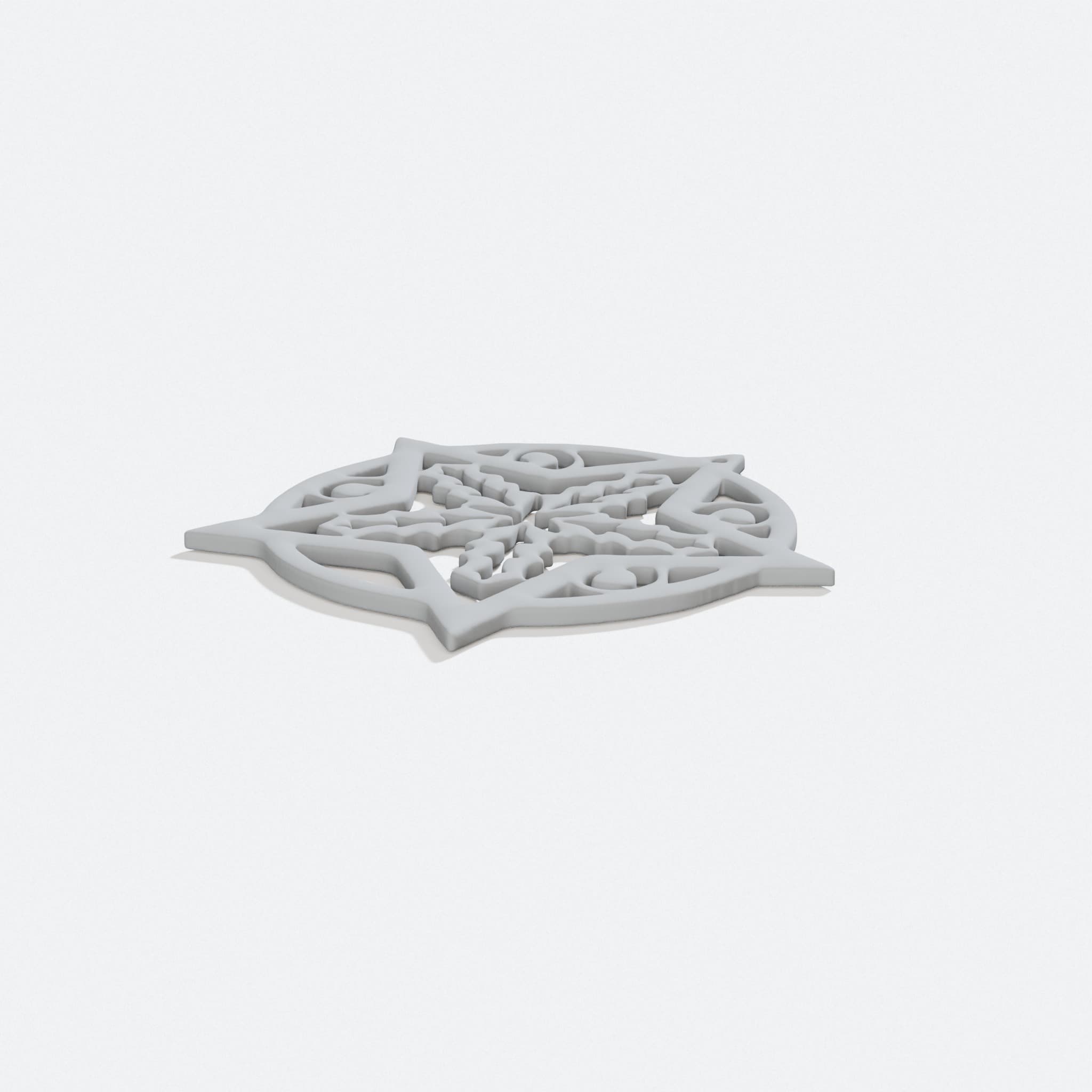 3D Printed Star Ornament with Holly for Christmas Tree