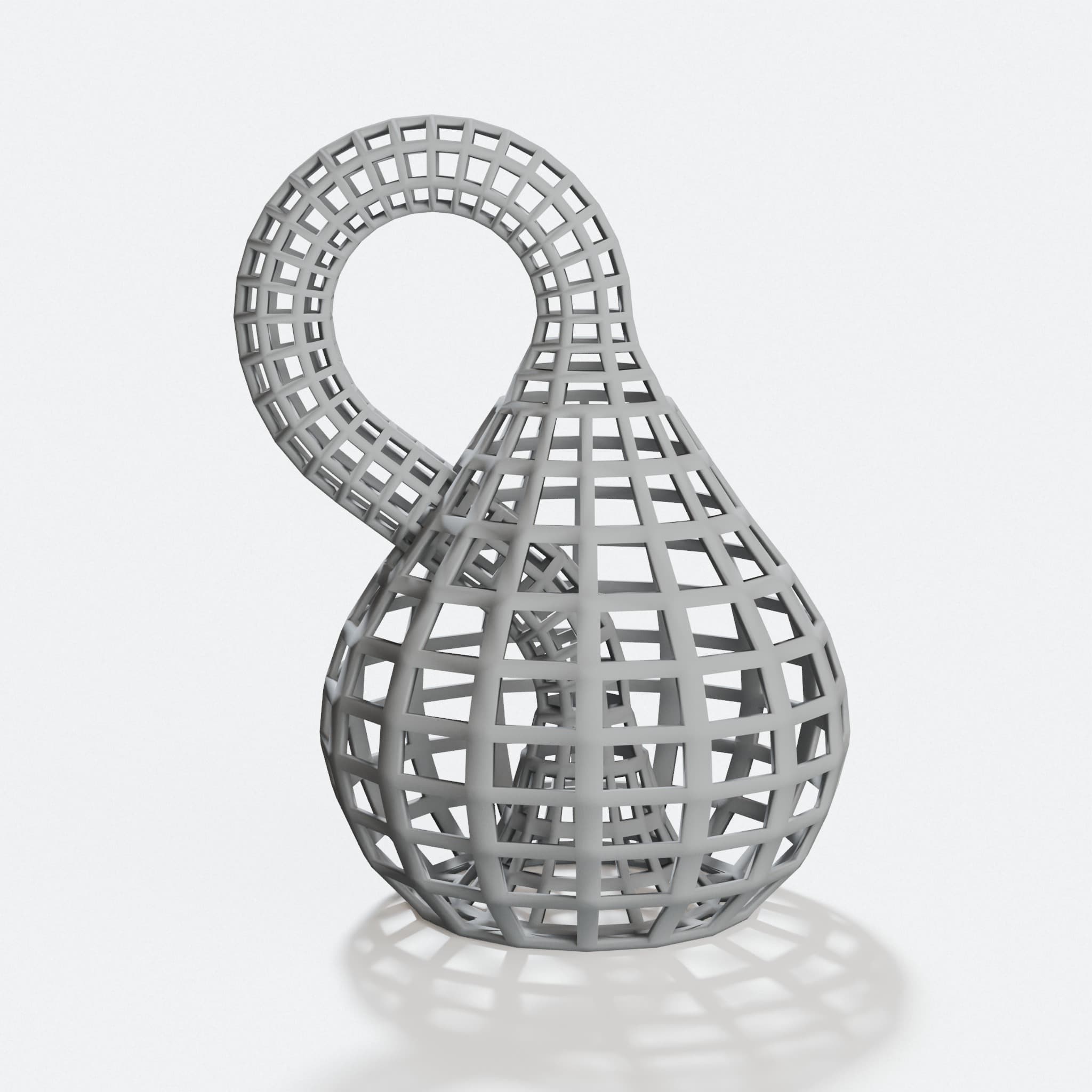 Wireframe Klein Bottle Math Sculpture
