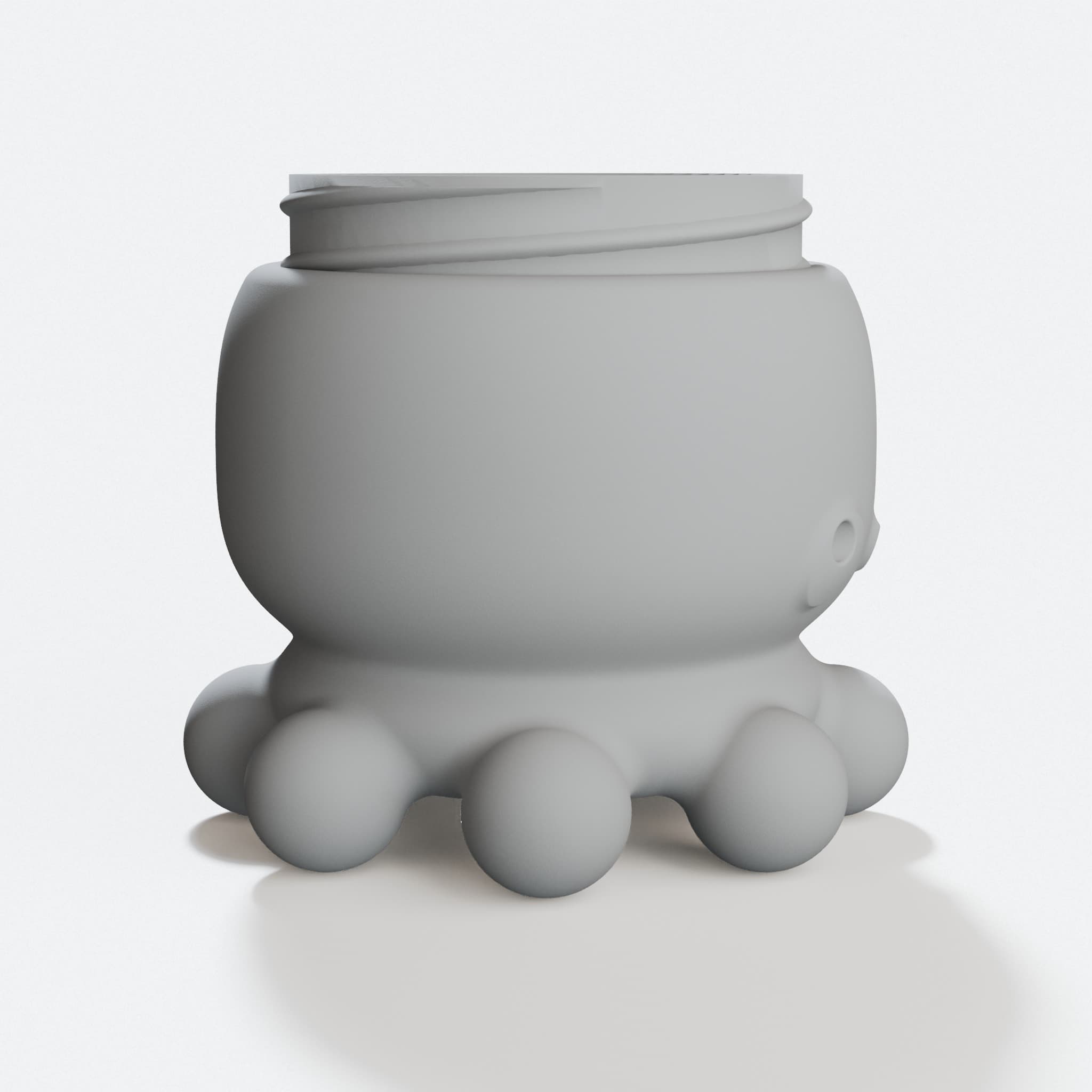 Kawaii Octopus 3D Printed Organizers, Threaded Storage Container