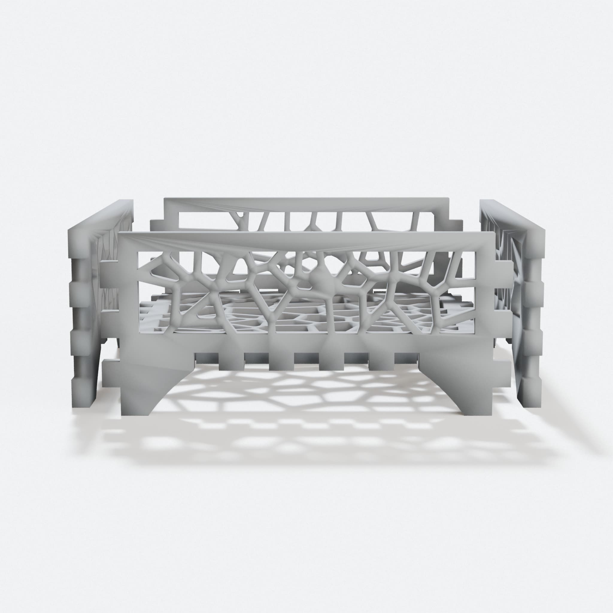 Voronoi Coaster Holder, Open-Top Storage Box