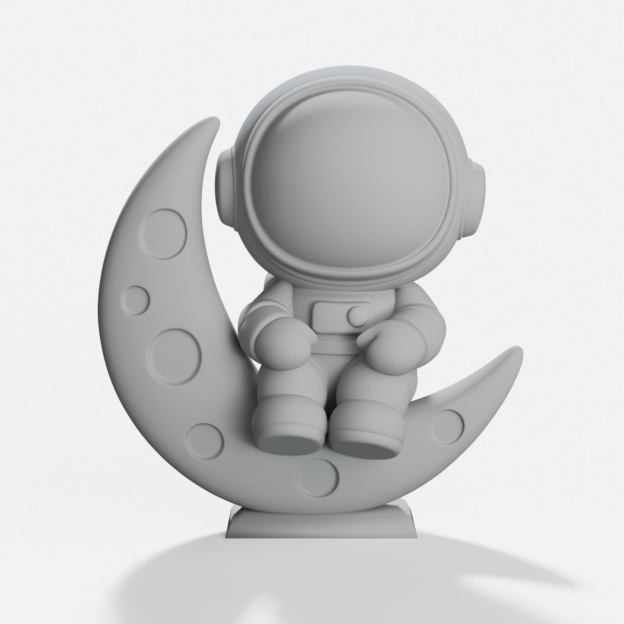 Astronaut Sitting on Moon 3D Print Model – Space Wall Art