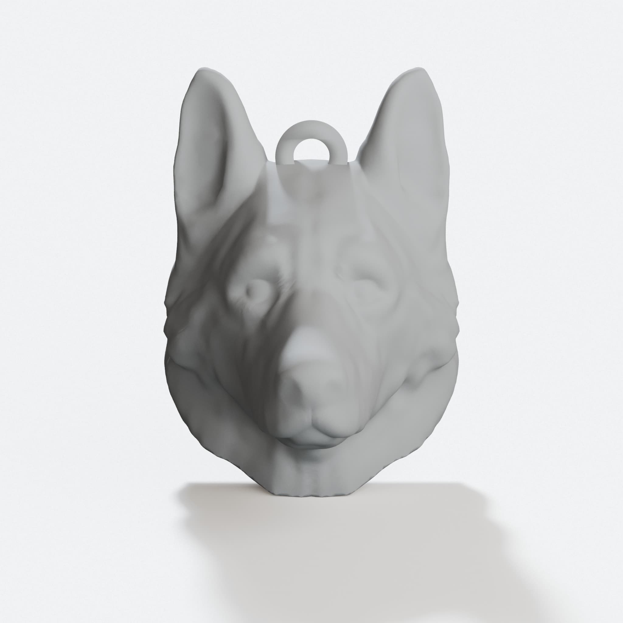 German Shepherd 3D Printed Keychain, Compatible with Ring
