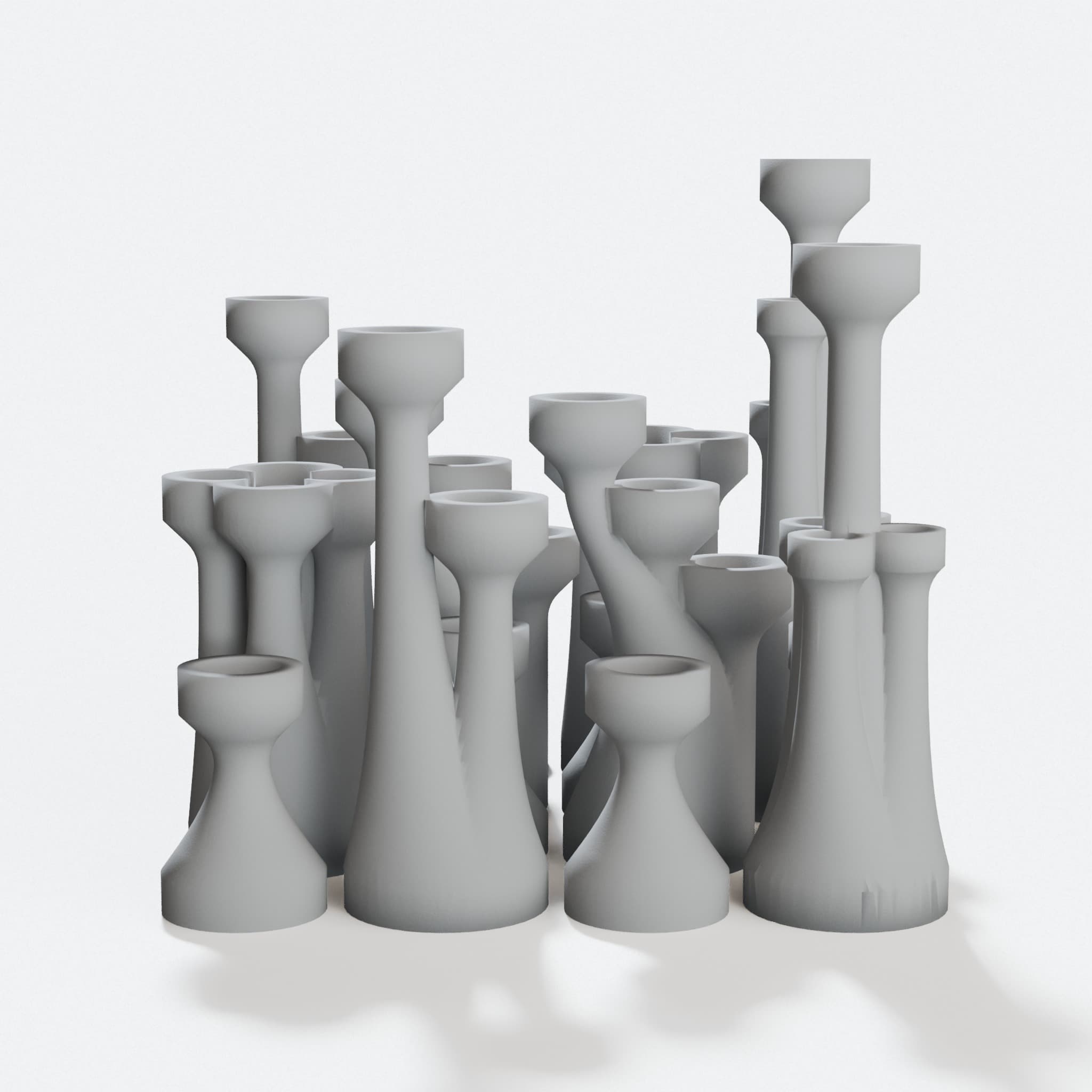 Turret Chess Set – 3D Printed Toy for 1-Inch Boards