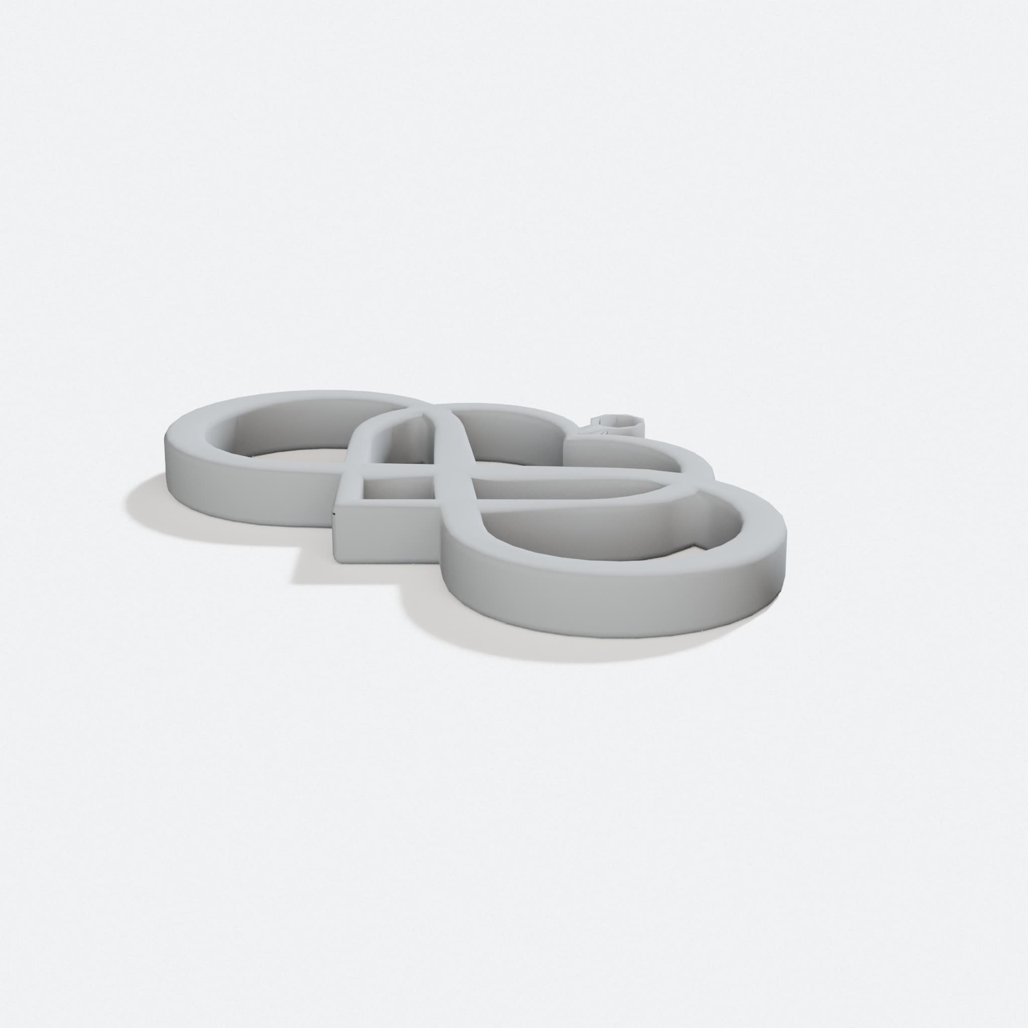 Endless Love Keychain, 3D-Printed Heart Design