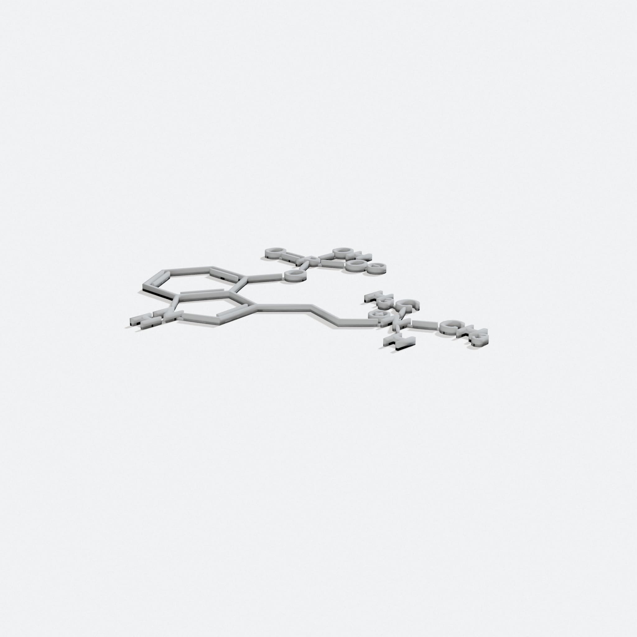 Psilocybin Molecule 3D Printed Wall Art