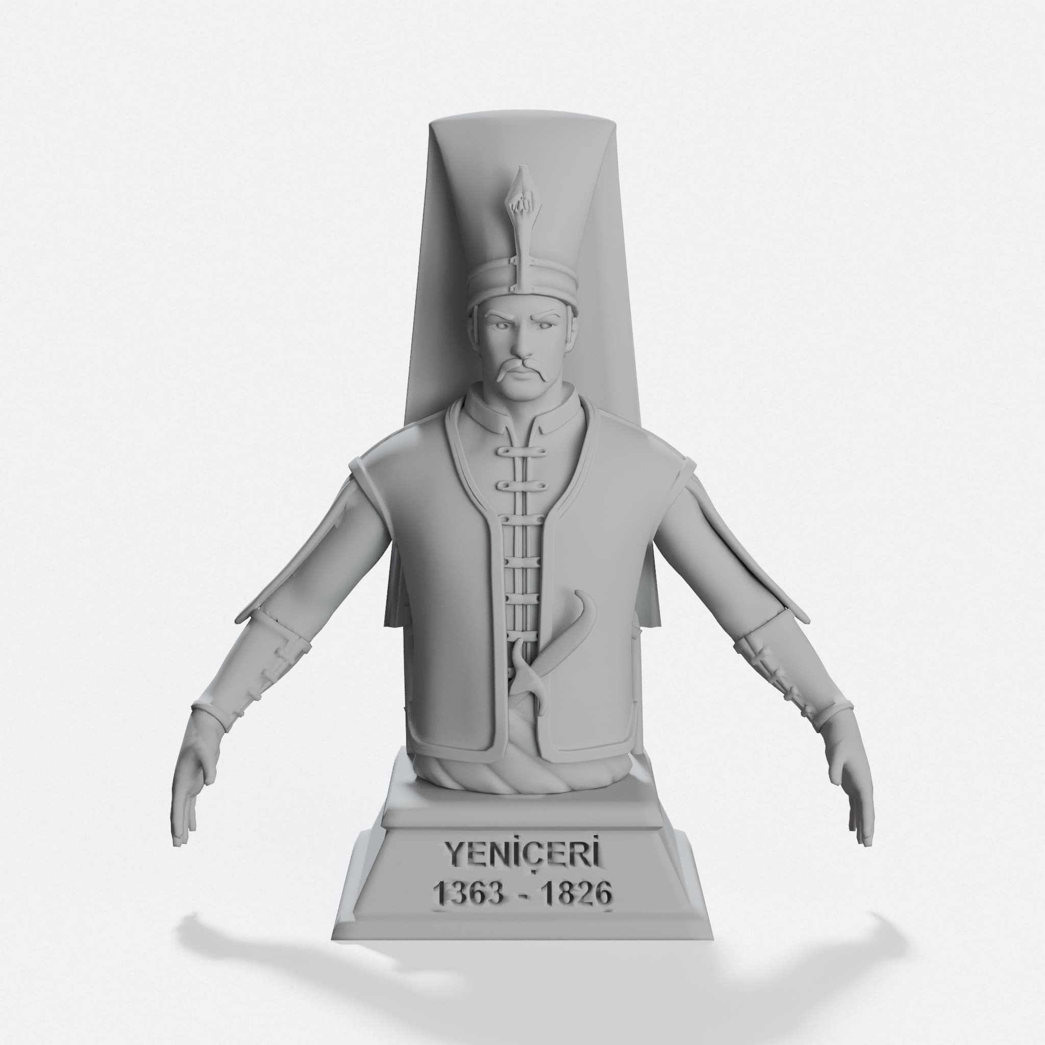Janissary Statue 3D Printed Home Decor Figure
