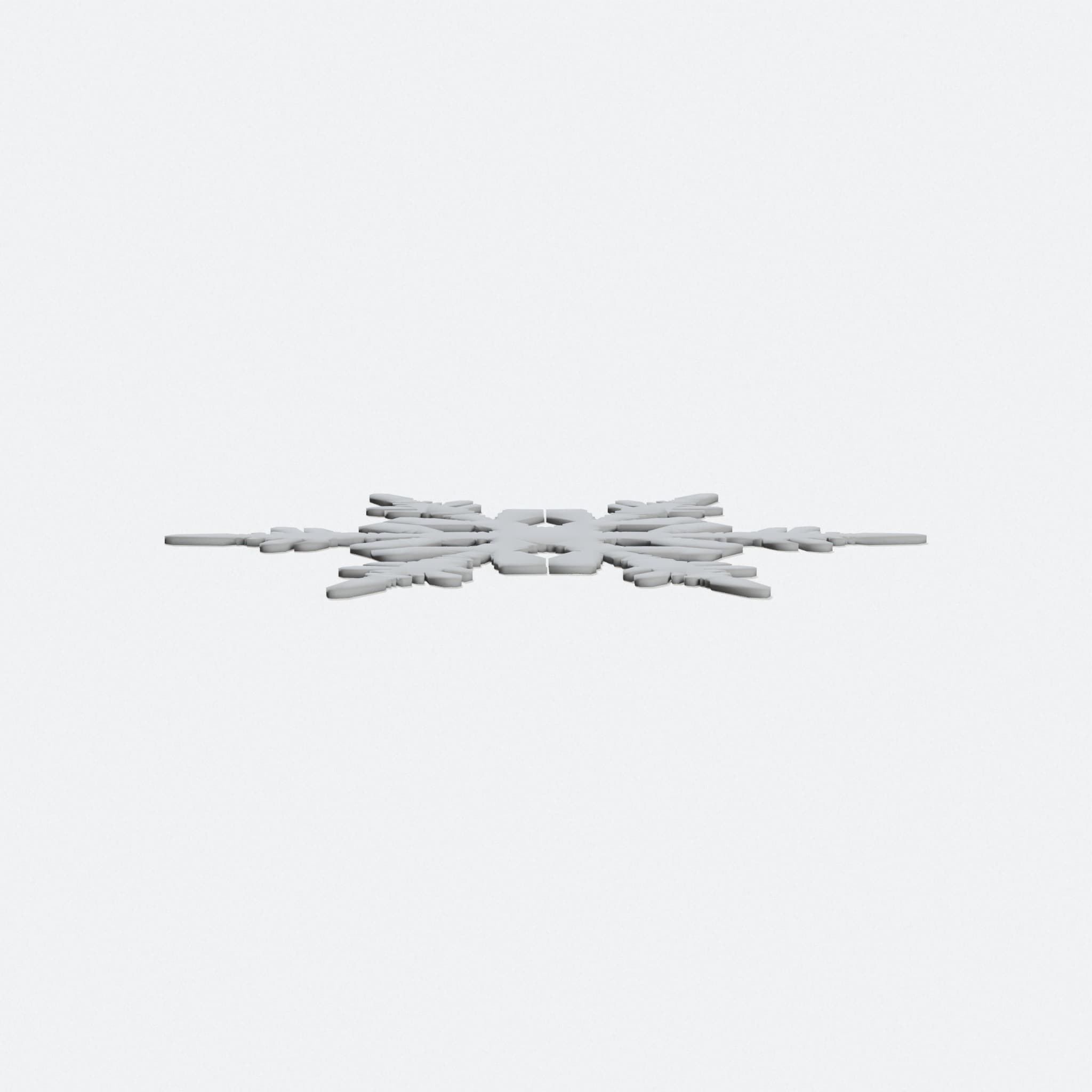 Traced Snowflake. Real-crystal geometry, ornament-sized.