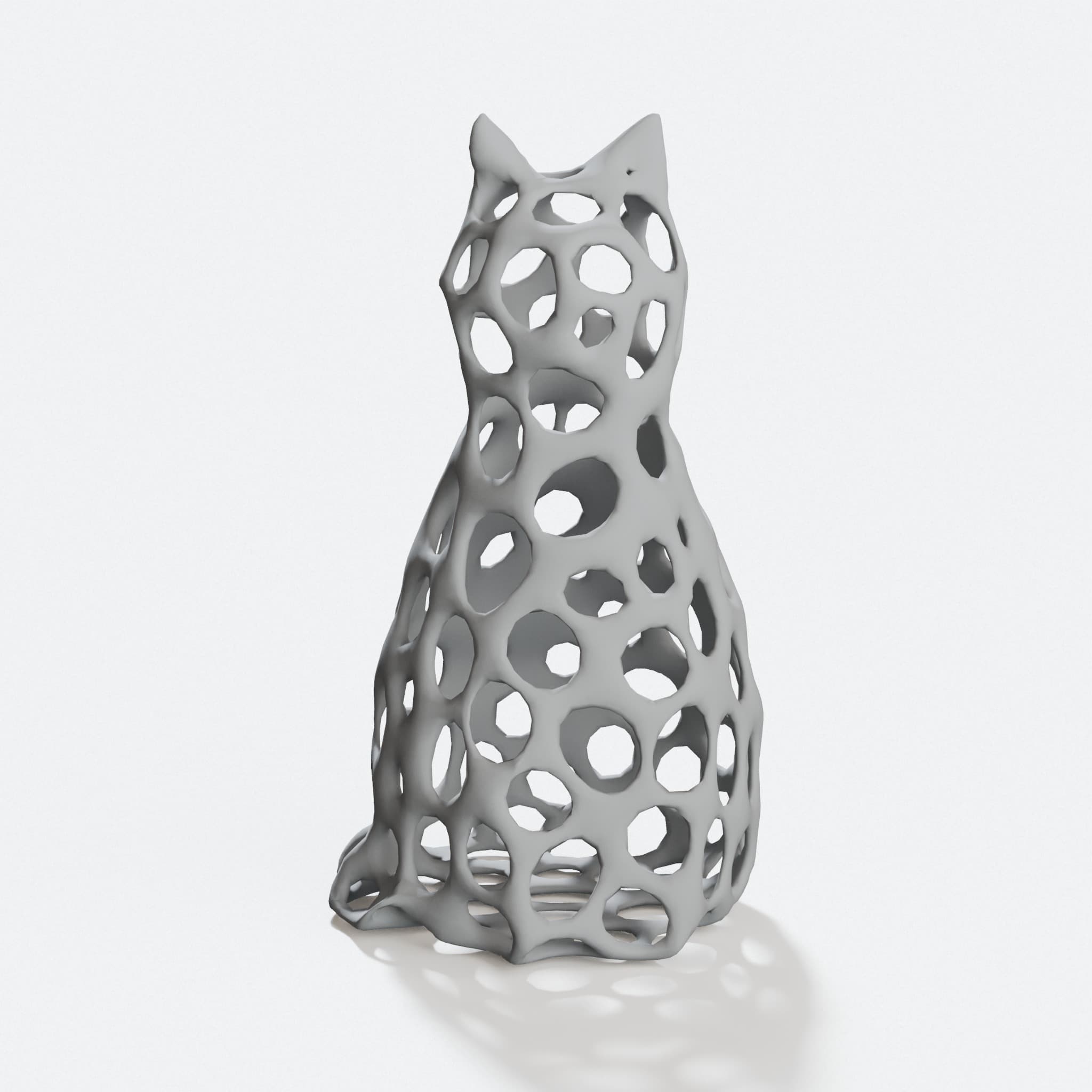 Voronoi Style Cat Sculpture for Math and Animal Fans
