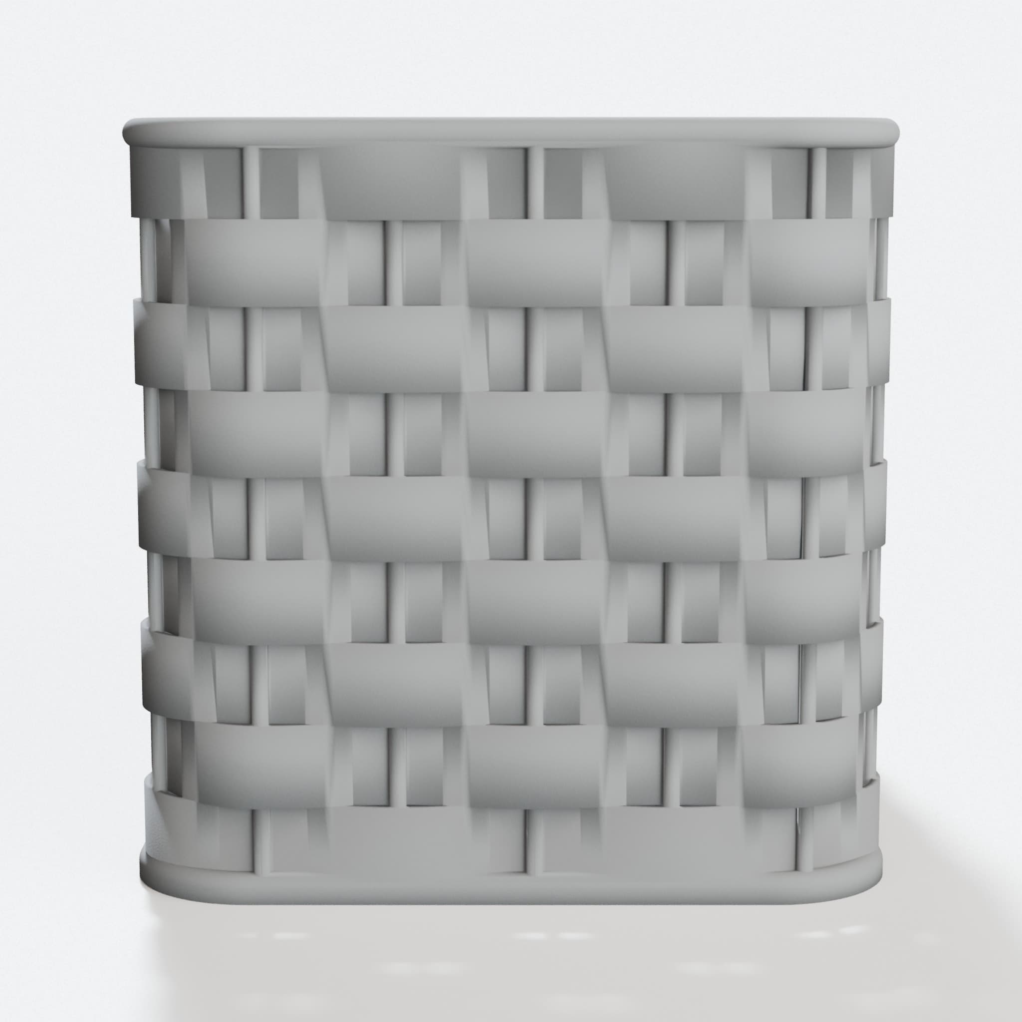 Rounded Rectangular Woven Basket – 3D Printed Organizer