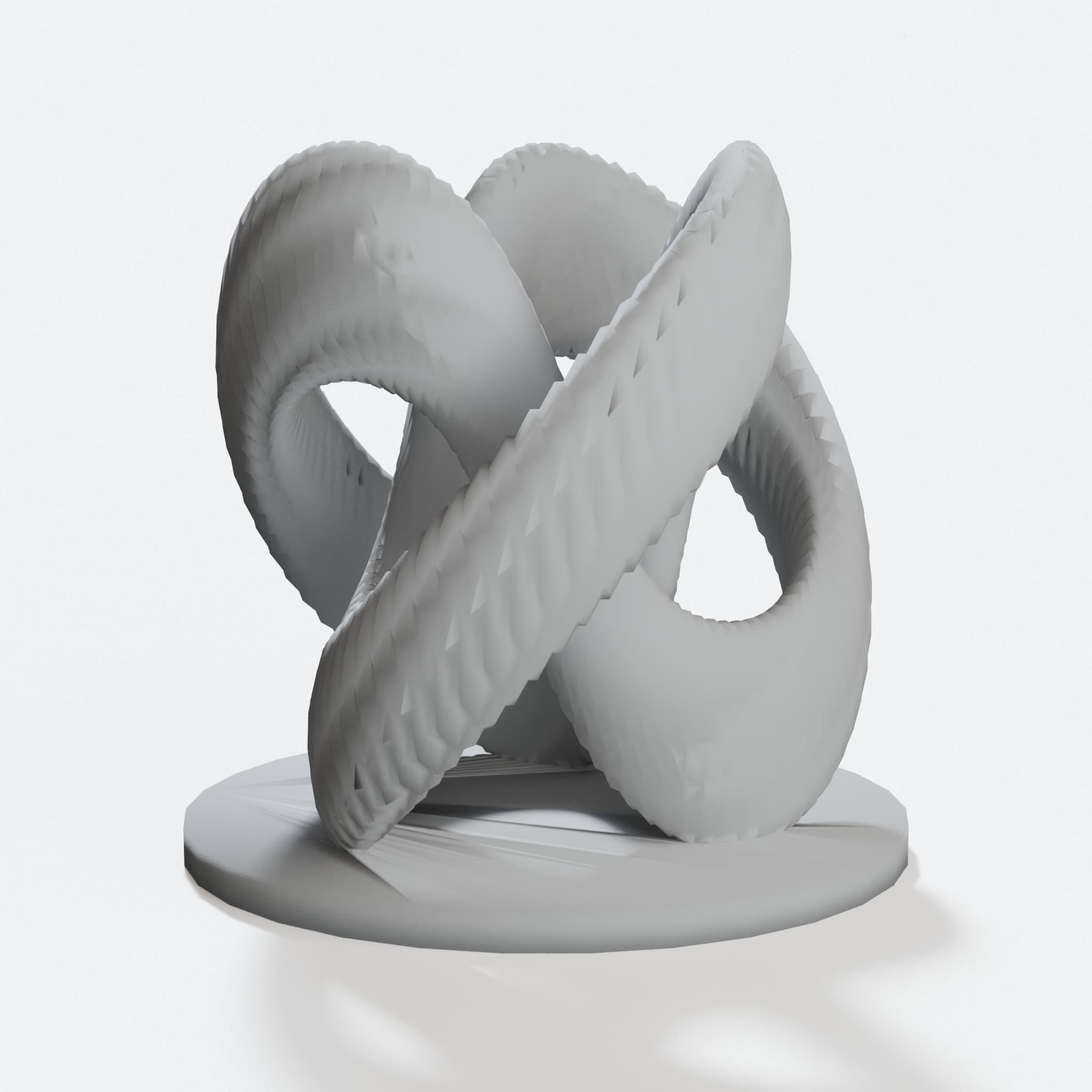 Parametric Knot Sculpture on a Display Plinth