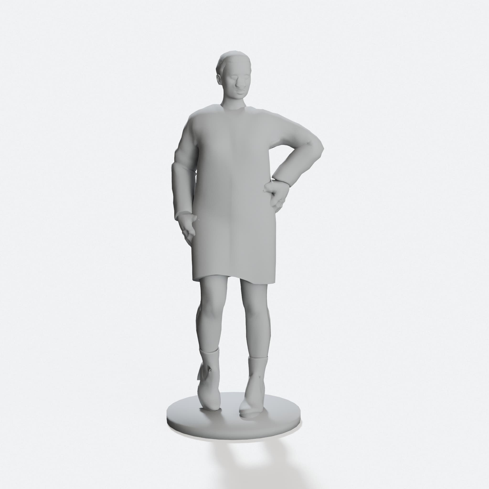 Customizable Woman with Coat 1/87 Scale Miniature Figure