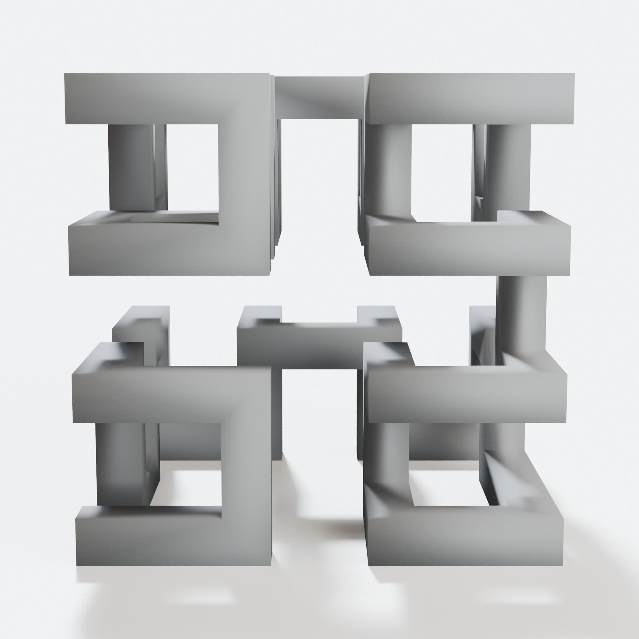 Hilbert Cube 3D Printed Home Decor Sculpture
